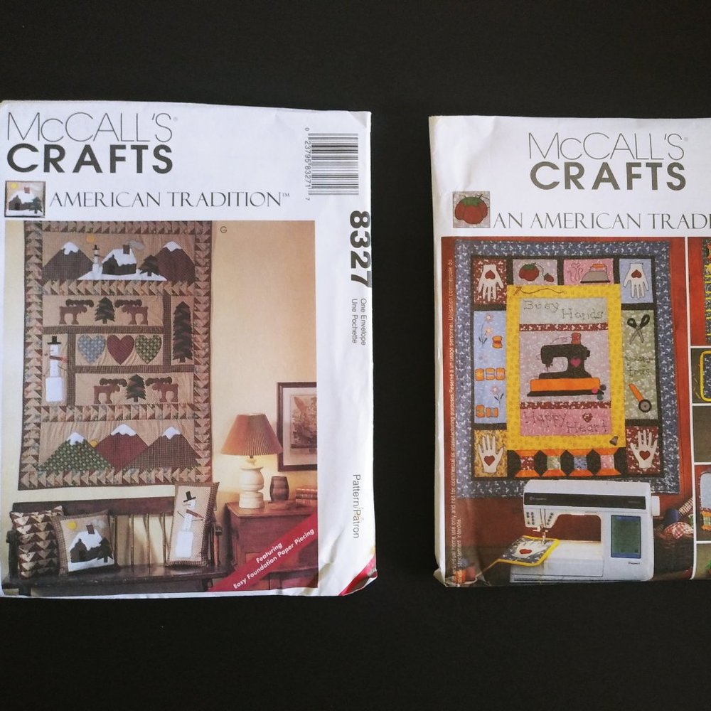 2 Sewing Patterns Wall Hanging 8327, 3277 Sew Machine Room Accessories